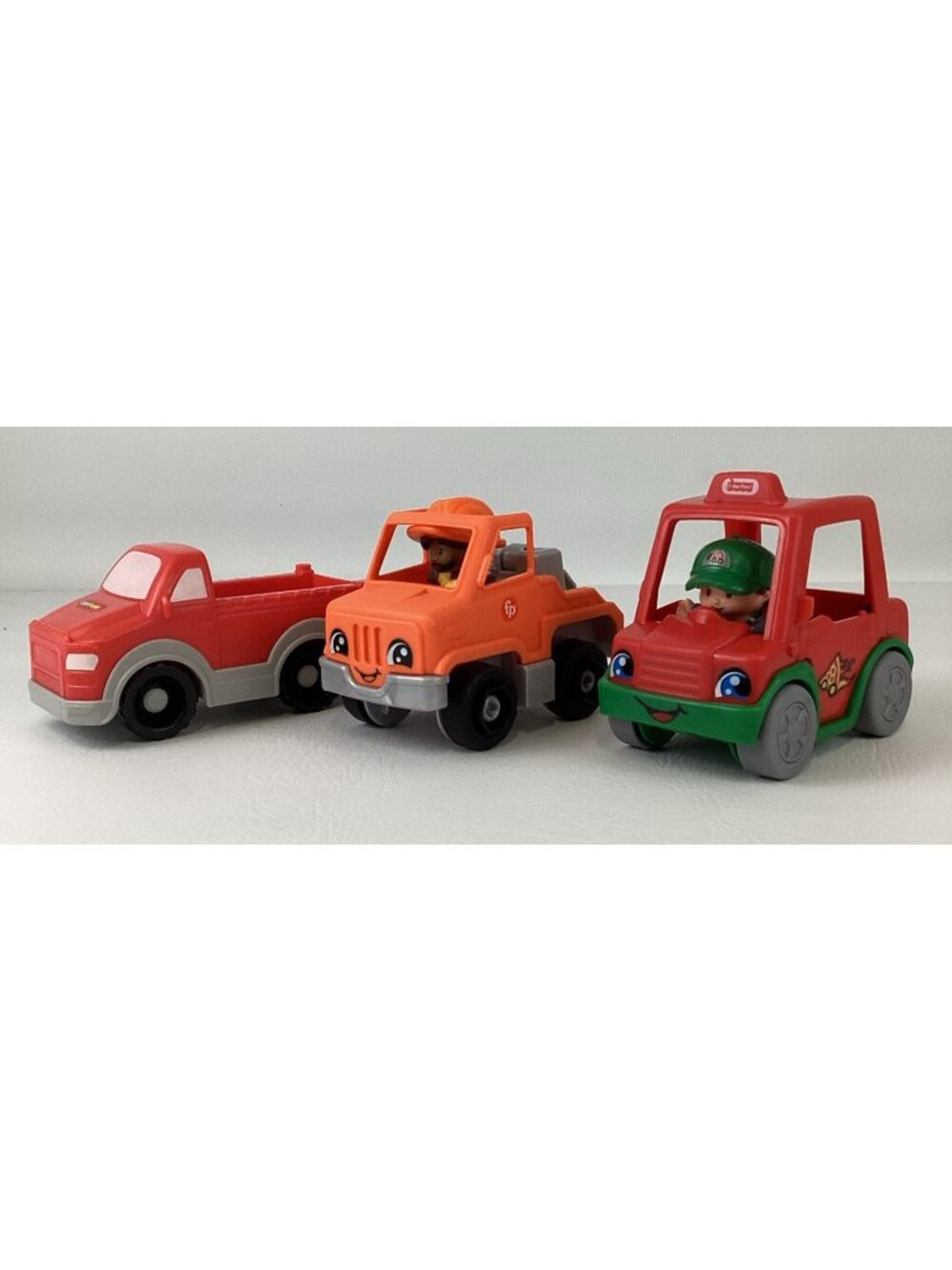 Fisher Price Little People Vehicles Toys Pizza Van Pick up Tow Truck Lot 2023
